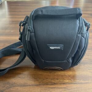 Amazon Basics Holster Camera Case Bag for DSLR Cameras Black Detachable Strap